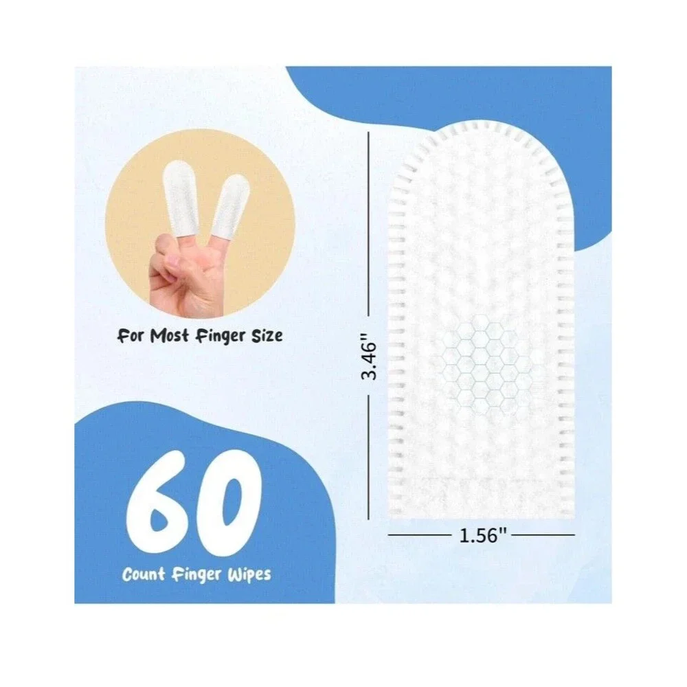Pet Dental Finger Wipes Cat & Dog Teeth Cleaning Finger Wipes 60 Pcs New Boxed